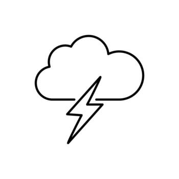 relámpago debajo nube minimalista lineal pictograma para web y gráfico diseño, aplicaciones, pancartas, social red y tarjetas vector
