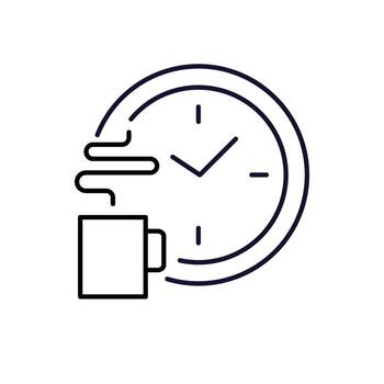 Coffee Time Minimalistic Line Icon for Web and Graphic Design, Apps, Banners, Social Network and Cards vector
