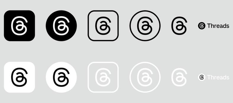 Threads Logo Mega Bundle Icon Set Threads App vector