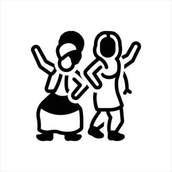 Solid icon bhangra-dance vector