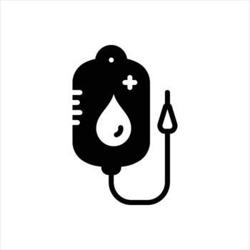 Solid icon blood-pack vector