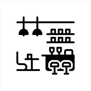 sólido icono tabernas vector