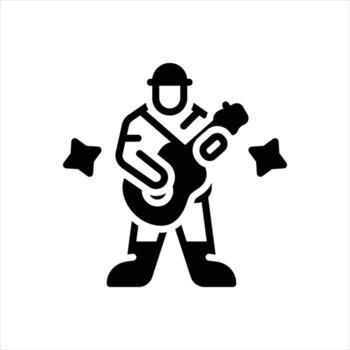 Solid icon rock-player vector