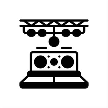 Solid icon dj vector