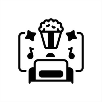 sólido entretenimiento icono vector