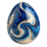 arremolinándose azul y blanco resumen huevo con mármol efecto diseño png