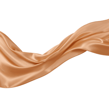 slät strömmande aprikos tyg mot en enkel bakgrund skapande en dynamisk elegant form med png
