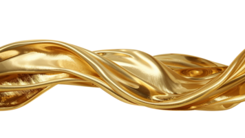 elegante dorado tela fluido con un etéreo calidad en transparente espacio png