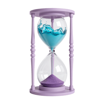 reloj de arena de cambio representando transición y fluido transformación en transparente capa png