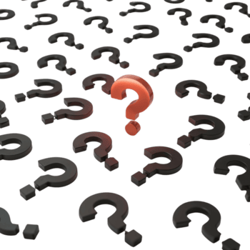 intrigante preguntas formación con un prominente rojo pregunta marca en un transparente lona png