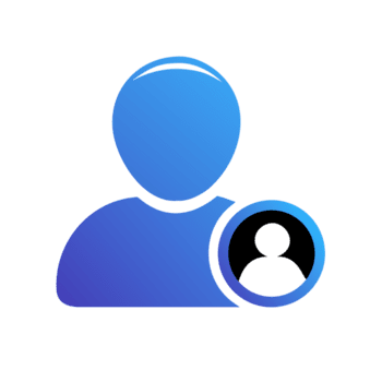 Blue person icon with circle generated by ai isolated on a transparent background png