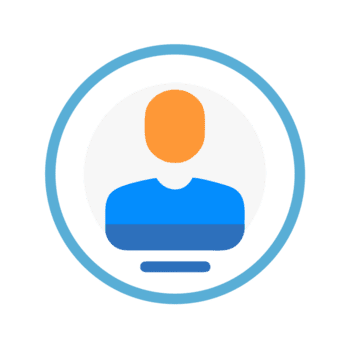 Person icon blue circle isolated on black isolated on a transparent background user profile png