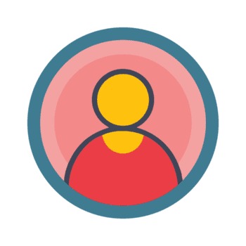 Person icon with colorful concentric circles isolated on a transparent background png