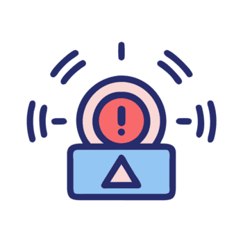 rood alarm waarschuwing signaal met driehoek geïsoleerd Aan een transparant achtergrond alarm png