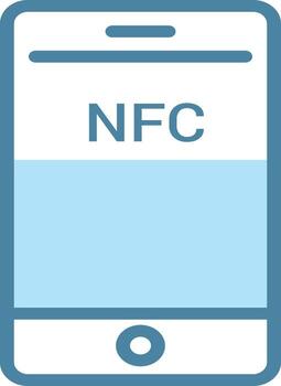 Smartphone with NFC feature enabled vector