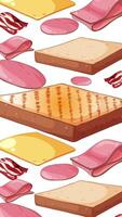 Animé séquence de sandwich Ingrédients avec dynamique Contexte Couleur changements et sans couture boucle video