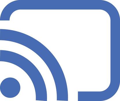 Screen cast, screencast button icon set. rectangle with wireless signal for wireless screen. Screencast sign symbol vector