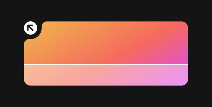 mínimo surgir marco en degradado colores. moderno interfaz caja con circular icono separar. vector