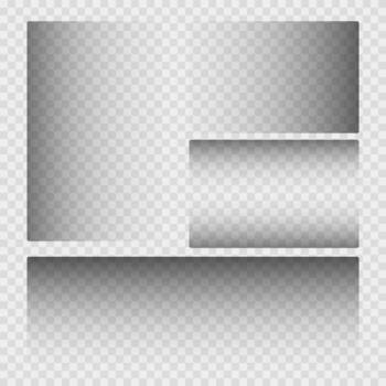 Shadow Overlays for UI Elements Soft Rectangular Drop Shadows. Set of soft rectangular shadows perfect for UI cards, modals, and web design elements. Ideal for creating realistic depth in apps vector