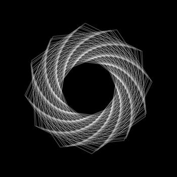 Geometric Spiral Loop in Y2K Style on Black Background vector