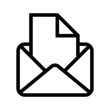 sobre icono con insertado documento contorno vector