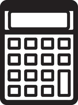 negro calculadora contorno icono, matemático cálculo y financiero contabilidad símbolo vector