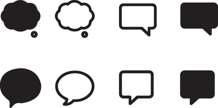 Speech bubble icons collection for communication and conversation concept. vector