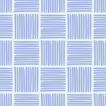 Checkered lines seamless pattern design. Hand Drawn Checkerboard Check Irregular Uneven Texture vector