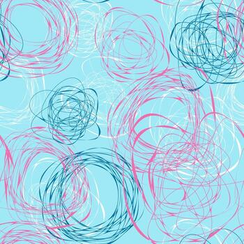 Seamless pattern with abstract funny colorful scribbles vector
