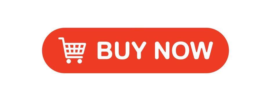 negrita rojo comprar ahora botón con compras carro icono Listo para comercio electrónico integración y ventas conversión enfocado diseño vector