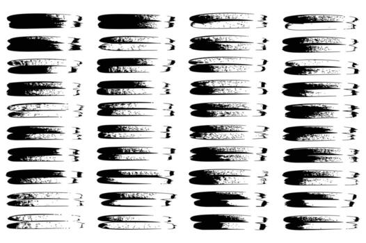 Black paint strokes pattern on white background offering artistic texture and expressive design possibilities for creative projects and abstract compositions vector