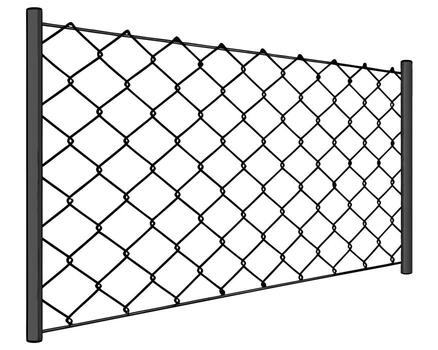 Simple chain link fence for security and boundary concepts in design vector