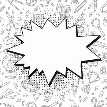 espalda a colegio antecedentes con dibujos animados historietas vacío explosión habla burbuja con línea incompleto vector