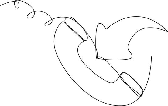 Phone receiver with arrow indicating call options, vector