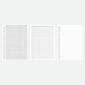 Lined, Grid, and Dotted Paper Set Notebook Background Templates vector