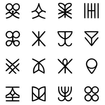 A set of symbols that are in the shape of a cross vector
