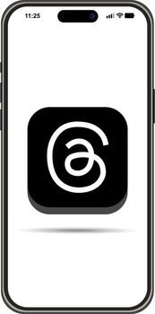 Modern interface of the Threads app on a smartphone screen. vector