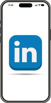 Modern LinkedIn app interface on a smartphone screen. vector