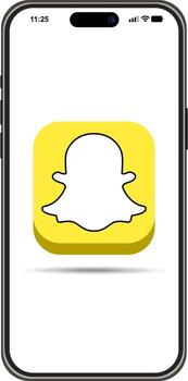 Modern Snapchat app interface on a smartphone screen. vector