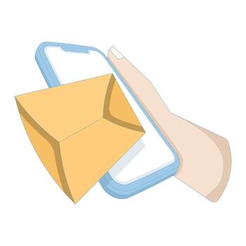 New message email notification concept. New message notification alert. Email marketing. New pop-up email push notification. Direct digital business communication and promotions. vector