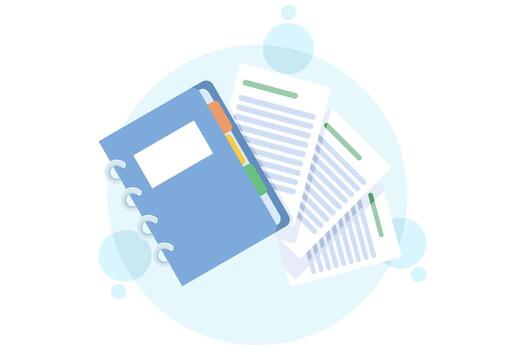 File illustration. Documents and media content. File manager concept, Searching and indexing files. Data storage. Documents and media content. Flat illustration in the background. vector