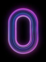 hög kvalitet animerad siffra 0 i neon blå och lila färger, lysande trogen siffra med elektrisk ljus puls effekt, med alfa kanal. för nedräkning, gränssnitt, hud, Youtube intro, 4k video