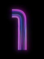 Futuristic Neon Number 1 Animation with Purple and Cyan Light, Appearing Digit on Transparent Background with Alpha Channel Part of Glowing Cyberpunk 0-9 Number Set for HUD, VJ Visuals, Sci-Fi video