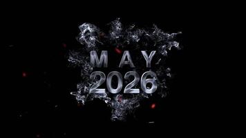 Maj 2026 text med rök effekt och gnistor, representerar de Start av sommar och ny början video