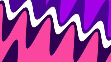 Zigzagging waves in vibrant pink, purple, and white tones flow dynamically across the canvas, forming an abstract and energetic visual rhythm video
