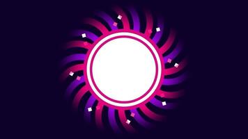 ljus central vit cirkel omgiven förbi dynamisk lysande magenta partiklar formning en roterande ringa mot en svart bakgrund, skapande energi visuella video