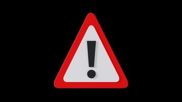 360 grader roterande varning tecken slinga animering på transparent bakgrund video