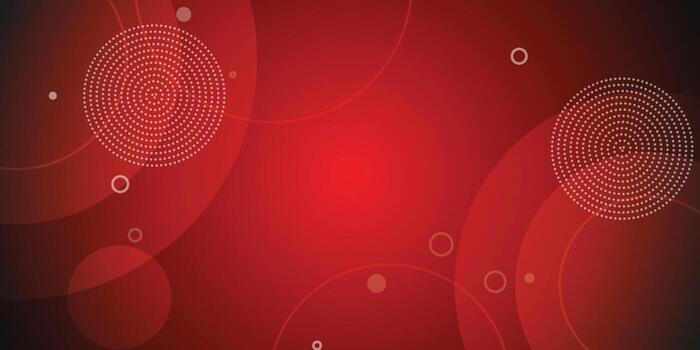 Abstract red background with circles and dots vector
