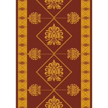 Decorative golden patterns on a red backdrop, showcasing elegant designs and visual appeal vector