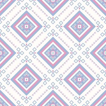 Seamless geometric pattern with a repeating diamond shape design in soft pink and blue colors, arranged diagonally vector